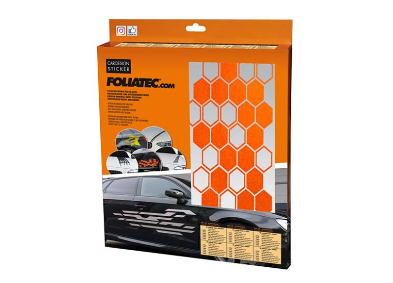 Dekorační polep FOLIATEC ''HEXAGON'', barva: oranžová chromová matná