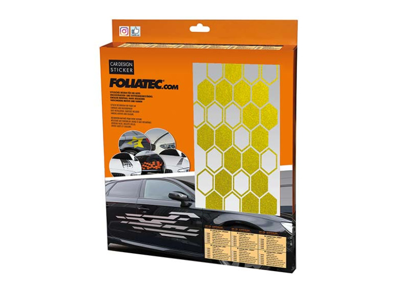 Dekorační polep FOLIATEC ''HEXAGON'', barva: zlatá chromová matná