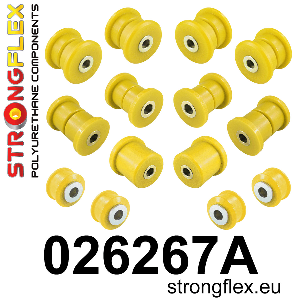 026267A: Strongflex Sada silentbloků předního zavěšení varianta SPORT 022093 Yellow