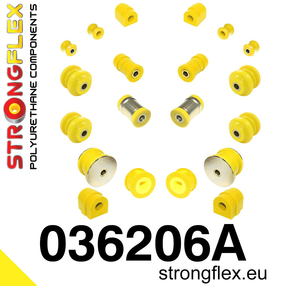 036206A: Strongflex Sada silentbloků zavěšení varianta SPORT 23mm Custom 031516 - 60mm 2 pcs Black