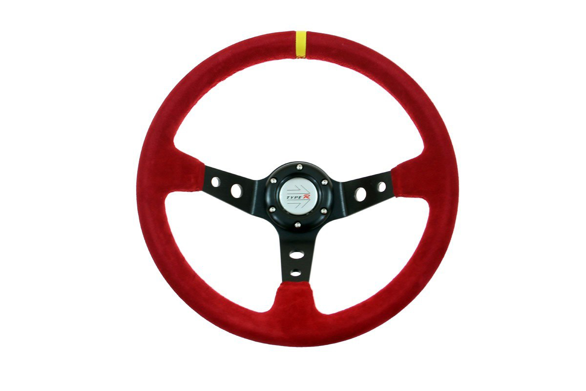 Sportovní semišový volant - červený, průměr 35cm