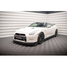 Maxton Design spoiler pod přední nárazník s křidélky pro Nissan GT-R R35 Facelift, černý lesklý plast ABS