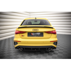 Maxton Design středový spoiler pod zadní nárazník pro Audi S3 8Y Sedan, černý lesklý plast ABS