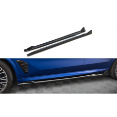 Maxton Design difuzory pod boční prahy ver.2 pro BMW X5 G05 Facelift, černý lesklý plast ABS
