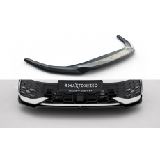 Maxton Design spoiler pod přední nárazník ver.3 pro Volkswagen Golf GTE Mk8 Facelift, černý lesklý plast ABS