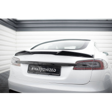 Maxton Design prodloužení spoileru 3d pro Tesla Model S Plaid Mk1 Facelift, černý lesklý plast ABS
