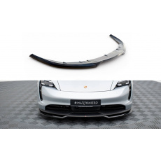 Maxton Design spoiler pod přední nárazník pro Porsche Taycan Mk1, černý lesklý plast ABS