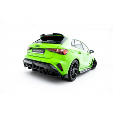 Maxton Design spoiler pod zadní nárazník s žebrováním v.3 pro Audi RS3 8Y Facelift, černý lesklý plast ABS, Sportback