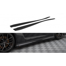 Maxton Design "Street Pro" difuzory pod boční prahy pro Nissan GT-R R35 Facelift, plast ABS bez povrchové úpravy, s červenou linkou