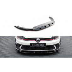 Maxton Design spoiler pod přední nárazník pro Volkswagen Polo GTI Mk6 Facelift, černý lesklý plast ABS