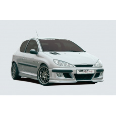 Rieger přední nárazník pro Peugeot 206 convertible CC, sedan, plast ABS bez povrchové úpravy, pro vozy bez ostřikovačů světlometů