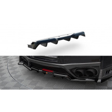 Maxton Design středový spoiler pod zadní nárazník s žebrováním pro Nissan GT-R R35 Facelift, černý lesklý plast ABS