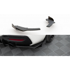 Maxton Design "Racing durability" boční difuzory pod zadní nárazník s křidílky ver.2 pro BMW řada 1 F20- F21 Facelift, plast ABS bez povrchové úpravy, s červenou linkou
