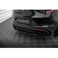 Maxton Design středový spoiler pod zadní nárazník s žebrováním pro Alfa Romeo Stelvio, černý lesklý plast ABS, Quadrifoglio