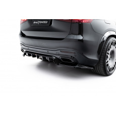 Maxton Design spoiler pod zadní nárazník s žebrováním pro Mercedes GLS X167 AMG-Line Facelift, černý lesklý plast ABS