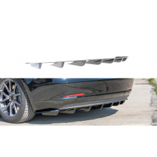 Maxton Design vložka zadního nárazníku pro Tesla Model 3 Mk1, černý lesklý plast ABS