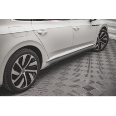 Maxton Design difuzory pod boční prahy pro Volkswagen Arteon R-Line Facelift, černý lesklý plast ABS
