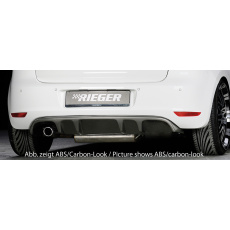Rieger vložka zadního nárazníku pro Volkswagen Golf 6 3-dvéř., 5-dvéř., plast ABS s povrchovou úpravou Carbon-Look, pro orig. koncovku vlevo