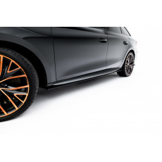 Maxton Design "Street Pro" difuzory pod boční prahy pro Cupra Leon, plast ABS bez povrchové úpravy, Hatchback Aero, vč. Facelift, s červenou linkou