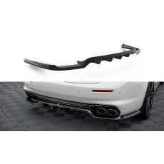 Maxton Design středový spoiler pod zadní nárazník s žebrováním pro Maserati Ghibli Mk3 Facelift, černý lesklý plast ABS