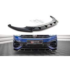Maxton Design spoiler pod přední nárazník ver.2 pro Volkswagen Tiguan Mk2 R-Line Facelift, černý lesklý plast ABS