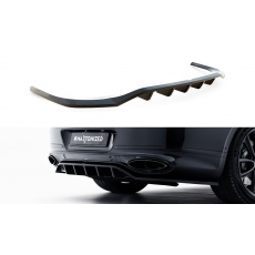 Maxton Design středový spoiler pod zadní nárazník s žebrováním pro Bentley Continental GT Mk3, černý lesklý plast ABS