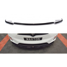 Maxton Design spoiler pod přední nárazník ver.1 pro Tesla Model X Mk1, černý lesklý plast ABS