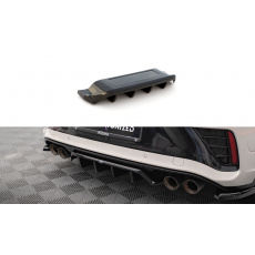 Maxton Design středový spoiler pod zadní nárazník s žebrováním pro Volkswagen T-roc R Mk1, Carbon-Look