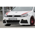 Rieger přední nárazník pro Volkswagen Golf 6 vč. GTD, GTI 3-dvéř., 5-dvéř., kabriolet, plast ABS bez povrchové úpravy, pro vozy s PDC, bez parkovacího asistenta a ostřikovačů světlometů