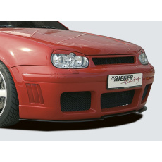 Rieger přední nárazník pro Volkswagen Golf 4 1J 3-dvéř., 5-dvéř., combi, plast ABS bez povrchové úpravy, s žebrováním, pro vozy s ostřikovači světlometů