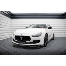 Maxton Design spoiler pod přední nárazník ver.2 pro Maserati Ghibli Mk3 Facelift, černý lesklý plast ABS