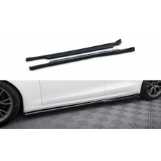 Maxton Design difuzory pod boční prahy pro Tesla Model S Plaid Mk1 Facelift, černý lesklý plast ABS