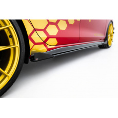 Maxton Design "Racing durability" difuzory pod boční prahy s křidélky pro Volkswagen Golf GTI Mk8, plast ABS bez povrchové úpravy, s červenou linkou