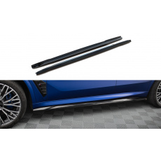 Maxton Design difuzory pod boční prahy pro BMW X5 G05 Facelift, černý lesklý plast ABS