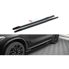 Maxton Design difuzory pod boční prahy pro BMW X5M G05, černý lesklý plast ABS