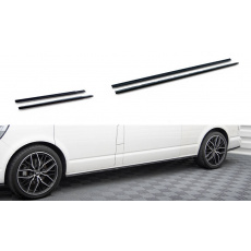 Maxton Design difuzory pod boční prahy pro Volkswagen T6, černý lesklý plast ABS, Long Facelift