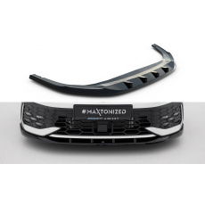 Maxton Design spoiler pod přední nárazník ver.5 pro Volkswagen Golf GTE Mk8 Facelift, černý lesklý plast ABS