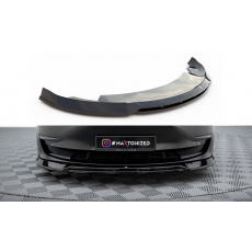 Maxton Design spoiler pod přední nárazník ver.3 pro Tesla Model 3 Mk1, černý lesklý plast ABS