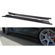 Maxton Design difuzory pod boční prahy pro Nissan GT-R, černý lesklý plast ABS