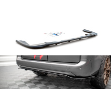 Maxton Design středový spoiler pod zadní nárazník s žebrováním pro Peugeot Partner Mk3, černý lesklý plast ABS