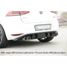 Rieger vložka zadního nárazníku pro Volkswagen Golf 7 vč. GTI, GTI Clubsport 3-dvéř., 5-dvéř. před faceliftem, plast ABS s povrchovou úpravou Carbon-Look, pro dvojité koncovky na obou stranách