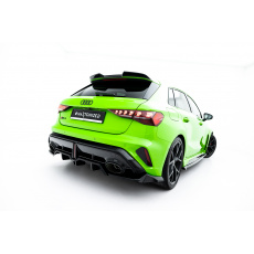 Maxton Design spoiler pod zadní nárazník s žebrováním v.1 pro Audi RS3 8Y Facelift, černý lesklý plast ABS, Sportback