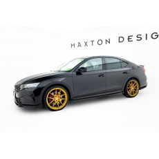 Maxton Design difuzory pod boční prahy s křidélky ver.3 pro Škoda Octavia RS Mk4, černý lesklý plast ABS