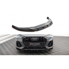 Maxton Design spoiler pod přední nárazník pro Audi Q3 F3 S-Line, černý lesklý plast ABS