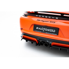 Maxton Design spoiler pod zadní nárazník s žebrováním pro Porsche Cayman GTS 982c, černý lesklý plast ABS