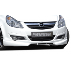 Rieger spoiler pod přední nárazník pro Opel Corsa D 3-dvéř., 5-dvéř. před faceliftem, r.v. 07/06-12/10, plast ABS bez povrchové úpravy, s žebrováním