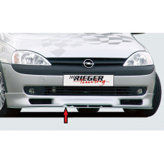 Rieger lipa pod přední nárazník Rieger pro Opel Corsa C 3-dvéř., 5-dvéř. před faceliftem, 09/00-05/03, plast ABS bez povrchové úpravy, "straight version"