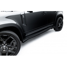 Maxton Design difuzory pod boční prahy pro Land rover Defender 110 Mk4, černý lesklý plast ABS