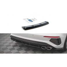 Maxton Design středový spoiler pod zadní nárazník pro Audi S3 8Y, černý lesklý plast ABS