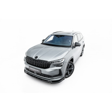 Maxton Design spoiler pod přední nárazník ver.1 pro Škoda Kodiaq Mk2 Sportline, černý lesklý plast ABS